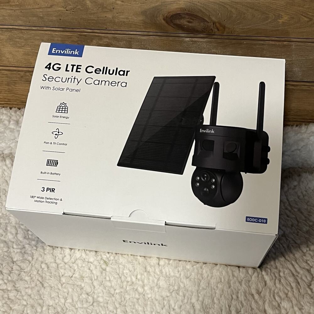 Envilink 4G LTE Cellular Security Camera Solar Pan & Tilt 180 Degrees NIB